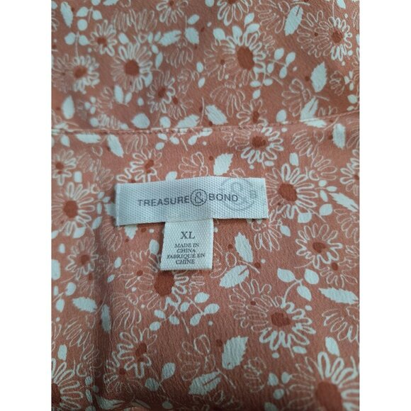 NWT Treasure & Bond Pink Louis Floral Sleeveless coop Neck Button-top Blouse/XL - Picture 5 of 8